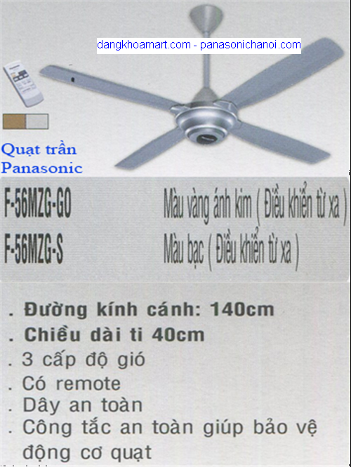 Quạt trần 4 cánh Panasonic F-56MZG-S