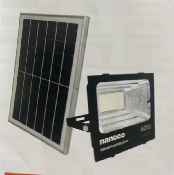 Đèn pha led 60W solar năng lượng mặt trời Nanoco NLFS060615L+NLFS060615S