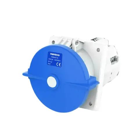 Ổ cắm gắn âm dạng nghiêng 125A-3P- 230V- 6H-IP67 Nanoco NIS443-6
