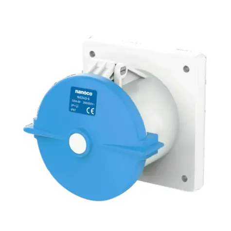 Ổ cắm gắn âm dạng thẳng 125A-3P- 230V- 6H-IP67 Nanoco NIS343-6