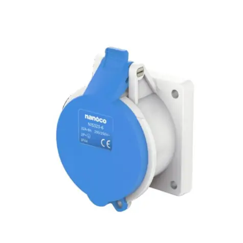 Ổ cắm gắn âm dạng thẳng 32A-3P- 230V- 6H-IP44 Nanoco NIS323-6