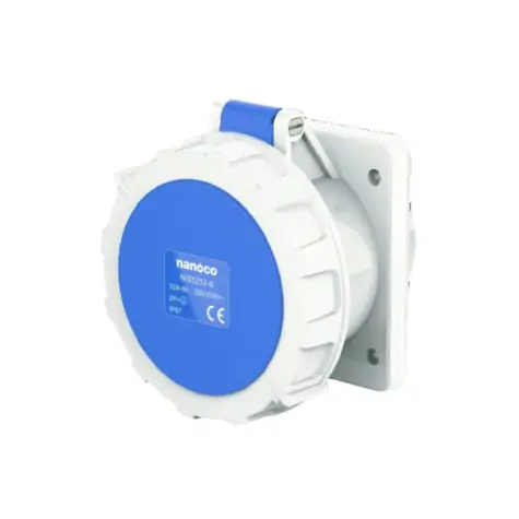 Ổ cắm gắn âm dạng thẳng 32A-3P- 230V- 6H-IP67 Nanoco NIS3232-6