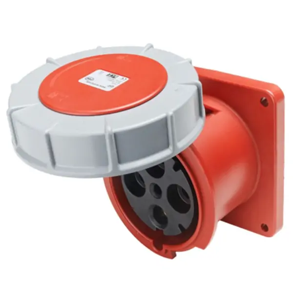 Ổ cắm âm dạng thẳng 125A 4P 400V 6H kín PCE F344-6