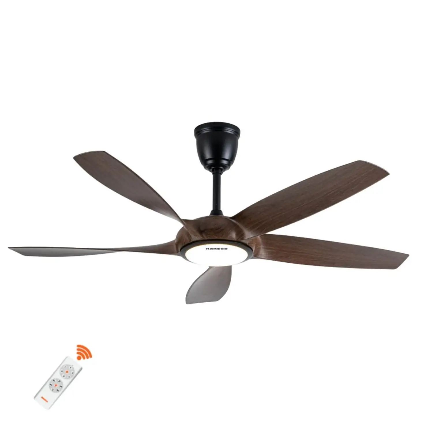 Quạt trần Nanoco 5 cánh trang trí đèn Led, điều khiển từ xa NCFD5252L 